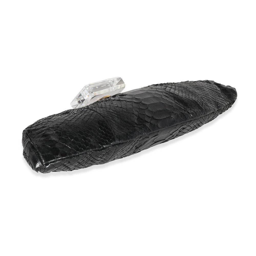 Chanel Black Python Perfume Bottle Top Clutch - image 5